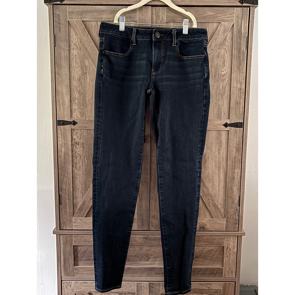 American Eagle Super Stretch X4 Jegging Dark Wash Denim Jeans Size 6 Long